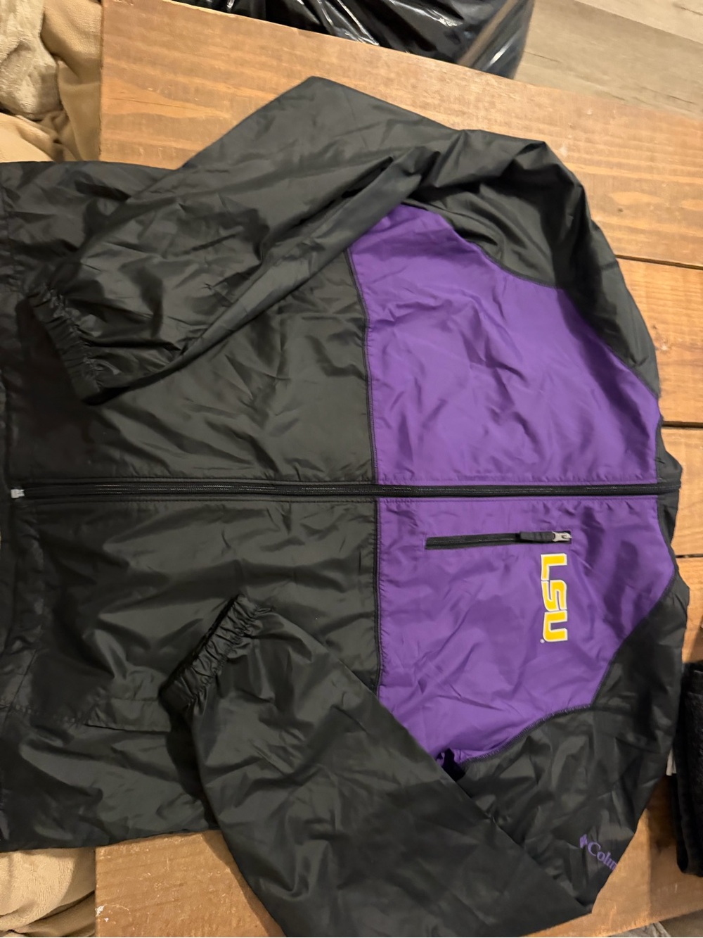 Columbia Kids Black & Purple LSU Windbreaker Jacket